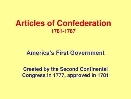 Articles of Confederation