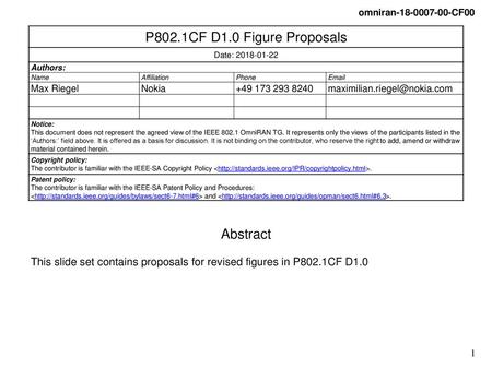 P802.1CF D1.0 Figure Proposals Abstract