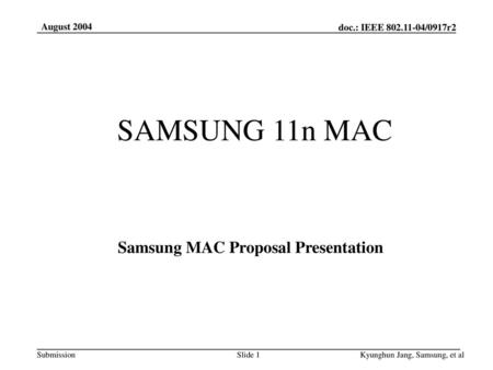 Samsung MAC Proposal Presentation