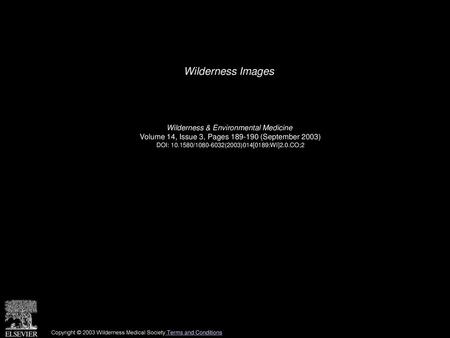 Wilderness Images Wilderness & Environmental Medicine