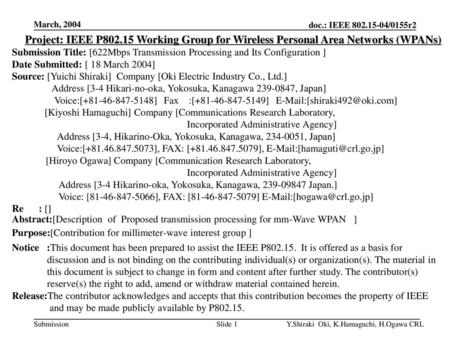 <month year> doc.: IEEE /119 March, 2004