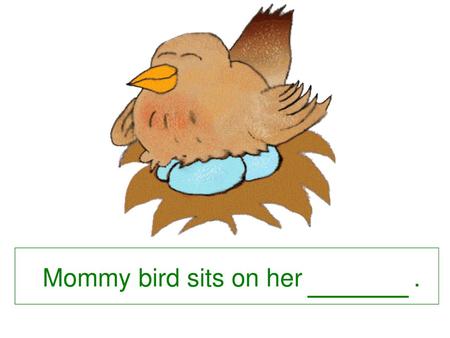 Mommy bird sits on her ..