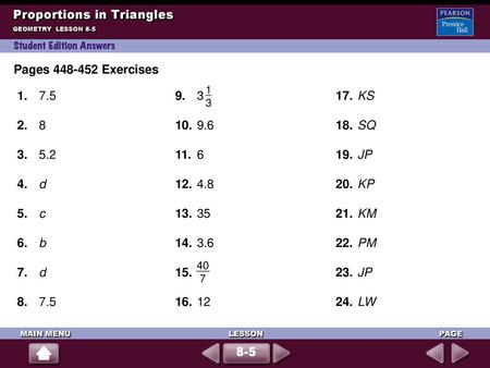 Proportions in Triangles