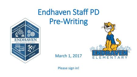 Endhaven Staff PD Pre-Writing