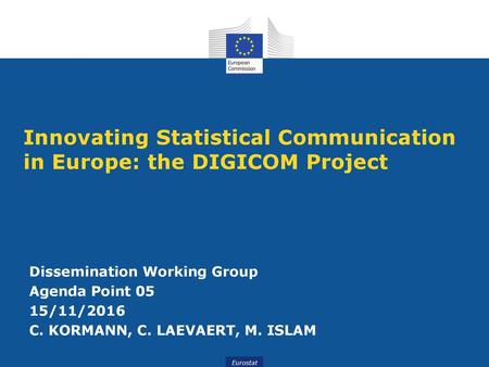 Innovating Statistical Communication in Europe: the DIGICOM Project