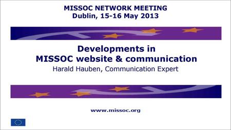 Developments in MISSOC website & communication