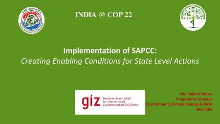 Implementation of SAPCC: