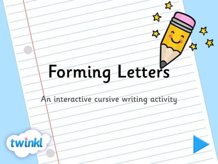 An interactive cursive writing activity