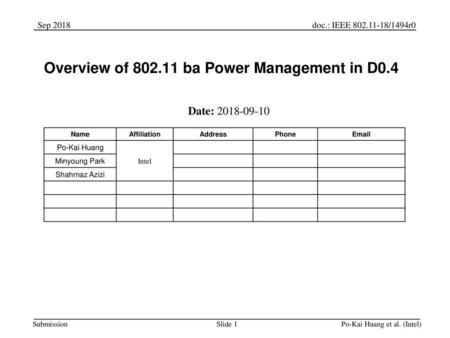 Overview of ba Power Management in D0.4