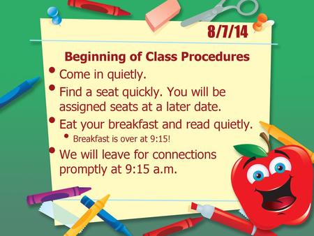 Beginning of Class Procedures