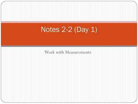 Work with Measurements