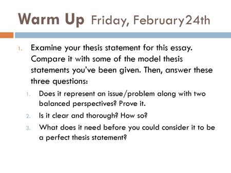 Warm Up Friday, February24th