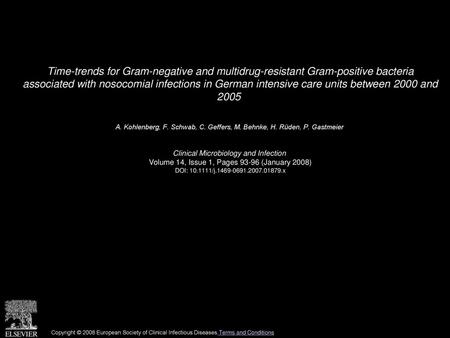 Time-trends for Gram-negative and multidrug-resistant Gram-positive bacteria associated with nosocomial infections in German intensive care units between.