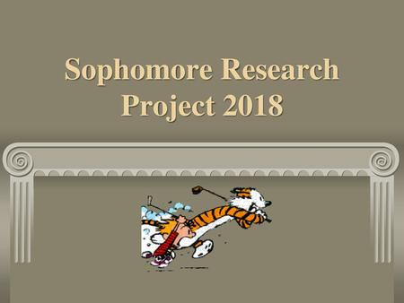 Sophomore Research Project 2018