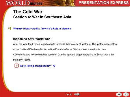 Section 4: War in Southeast Asia