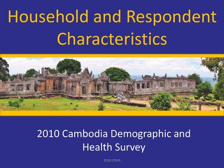 Household and Respondent Characteristics