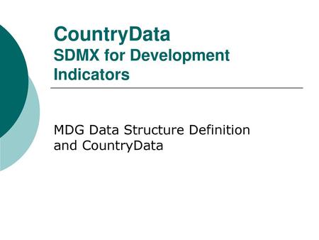 CountryData SDMX for Development Indicators