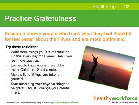 Practice Gratefulness