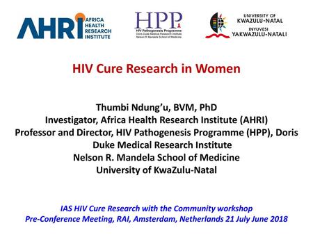 HIV Cure Research in Women