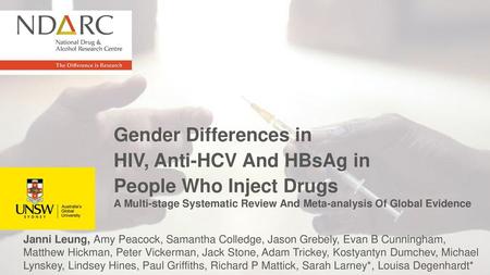 HIV, Anti-HCV And HBsAg in