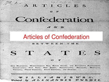 Articles of Confederation