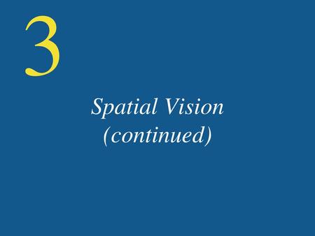 Spatial Vision (continued)