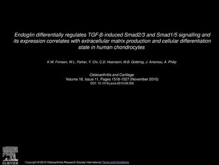 Endoglin differentially regulates TGF-β-induced Smad2/3 and Smad1/5 signalling and its expression correlates with extracellular matrix production and.