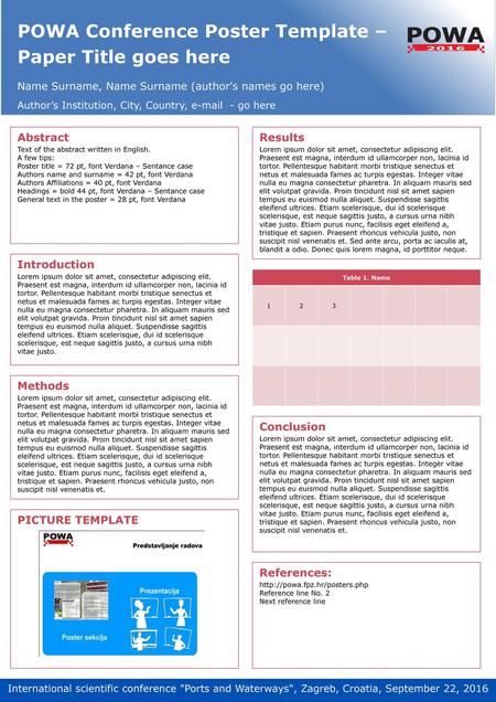 POWA Conference Poster Template – Paper Title goes here