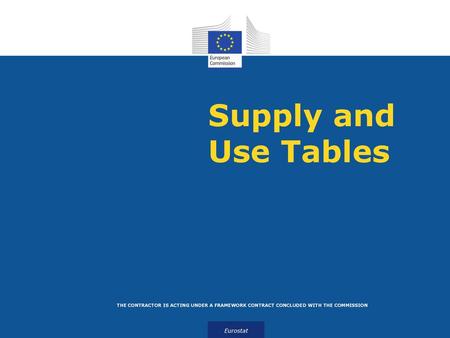 Supply and Use Tables THE CONTRACTOR IS ACTING UNDER A FRAMEWORK CONTRACT CONCLUDED WITH THE COMMISSION.