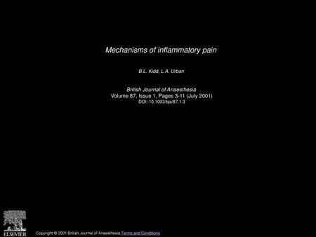 Mechanisms of inflammatory pain