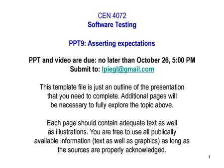 PPT9: Asserting expectations