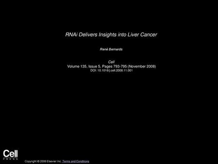 RNAi Delivers Insights into Liver Cancer