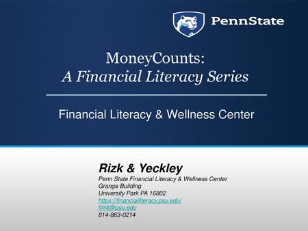 MoneyCounts: A Financial Literacy Series