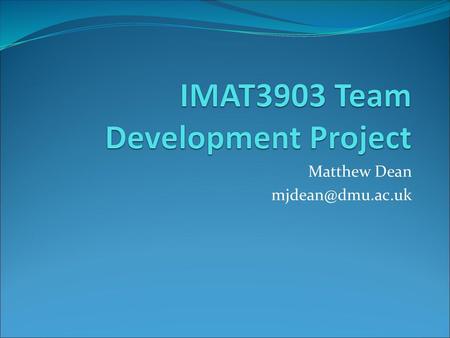 IMAT3903 Team Development Project