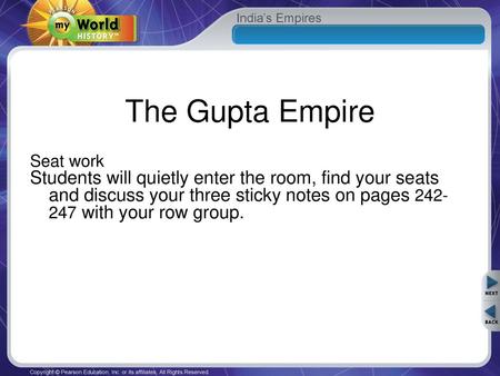 The Gupta Empire Seat work