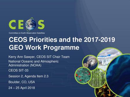 CEOS Priorities and the GEO Work Programme