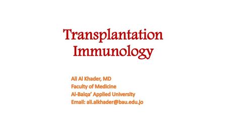 Transplantation Immunology