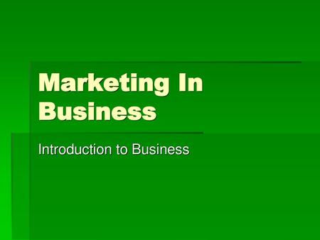 Introduction to Business