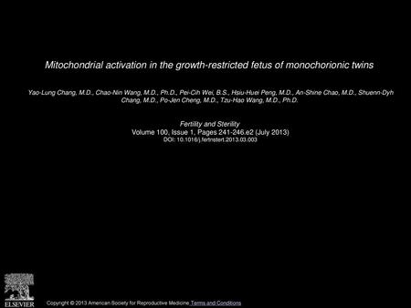 Yao-Lung Chang, M. D. , Chao-Nin Wang, M. D. , Ph. D. , Pei-Cih Wei, B