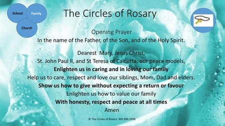 The Circles of Rosary Opening Prayer