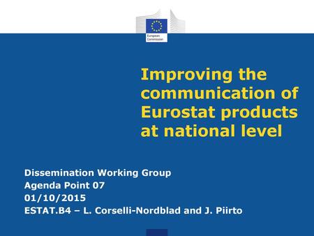 Improving the communication of Eurostat products at national level