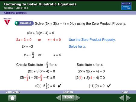 Factoring to Solve Quadratic Equations