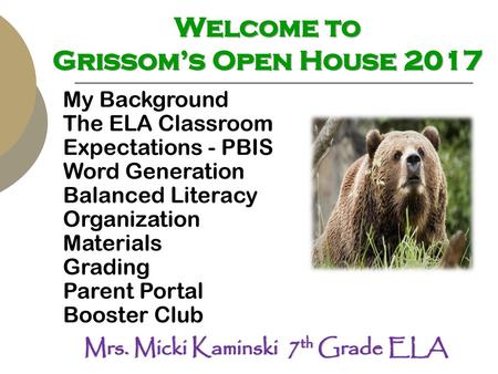 Welcome to Grissom’s Open House 2017