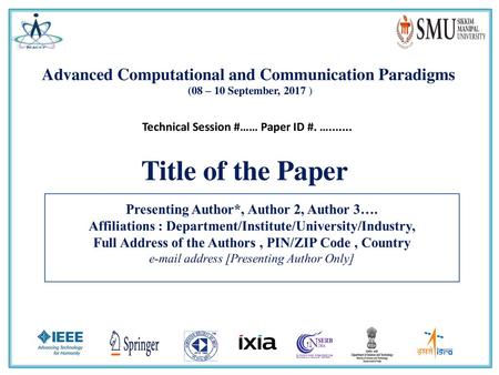 Advanced Computational and Communication Paradigms