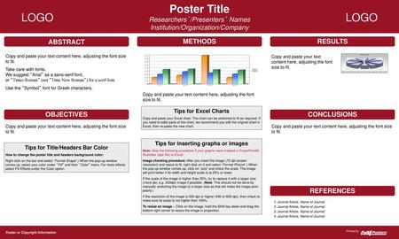 Tips for inserting graphs or images Tips for Title/Headers Bar Color