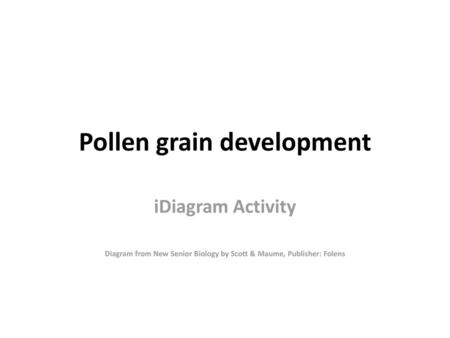 Pollen grain development