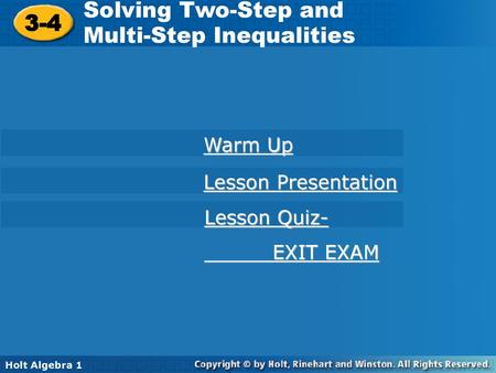 Multi-Step Inequalities