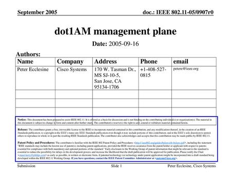 dot1AM management plane