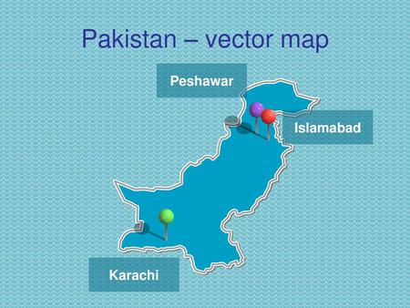 Pakistan – vector map Peshawar Islamabad Karachi.