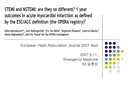 European Heart Association Journal 2007 April